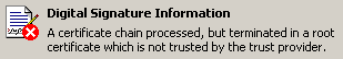 Digital Signature - Untrusted certificate
